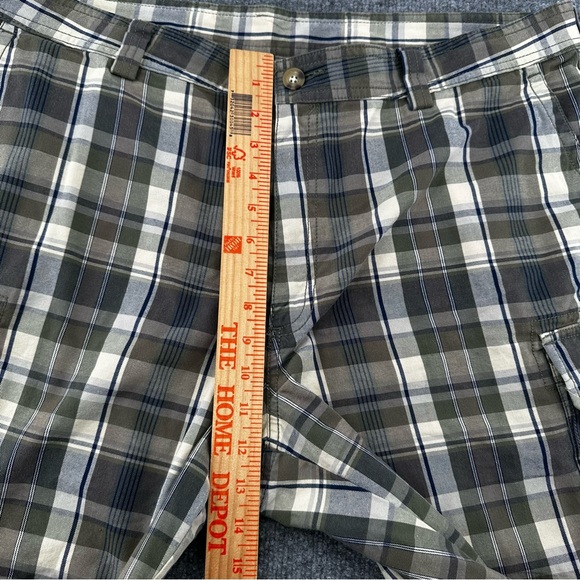 LL‎ Bean Shorts Mens 40 Plaid 9" Cargo Y2K Outdoor Casual Beach Green Blue Beige - Picture 10 of 12